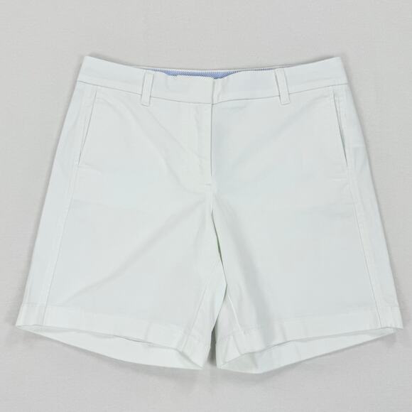 J Crew Womens 7" Classic Stretch Chino Short Size 6 White Minimalist Preppy - Picture 1 of 12